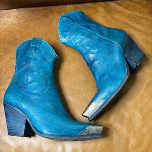 ***MARKED DOWN***Free People Turquoise Brayden Ankle Boots. Size 38